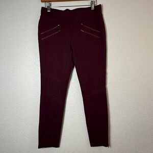 Victoria's Secret Burgundy Zipper Accent Moto Style Leggings‎ Womens